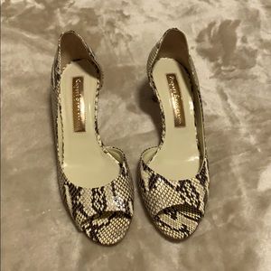 Rupert Sanderson Snakeskin Sandal/Small Heel